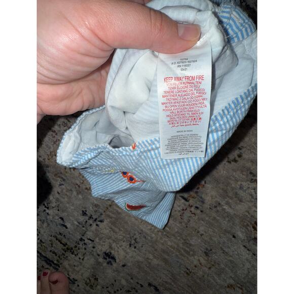 Boden Girls Size 5-6 Striped Romper w/ Embroidery Excellent Pre-Owned Condition - Picture 4 of 4